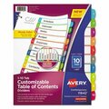 Avery Dennison Avery, CUSTOMIZABLE TOC READY INDEX MULTICOLOR DIVIDERS, 1-10, LETTER 11842